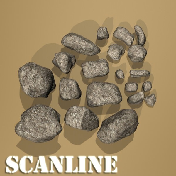 Stones 01 3D model_8