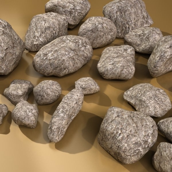 Stones 01 3D model_2