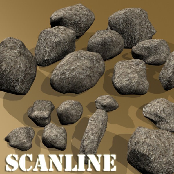 Stones 01 3D model_9