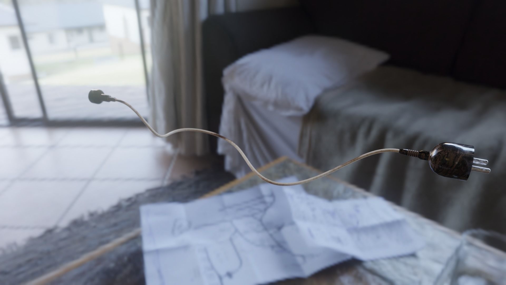 old power cord cable 220v Low-poly 3D model_9