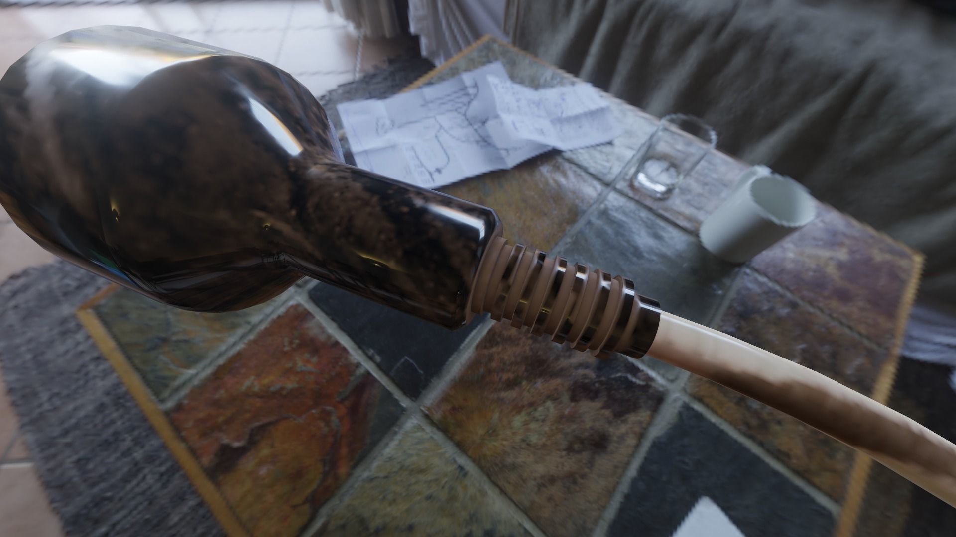 old power cord cable 220v Low-poly 3D model_7