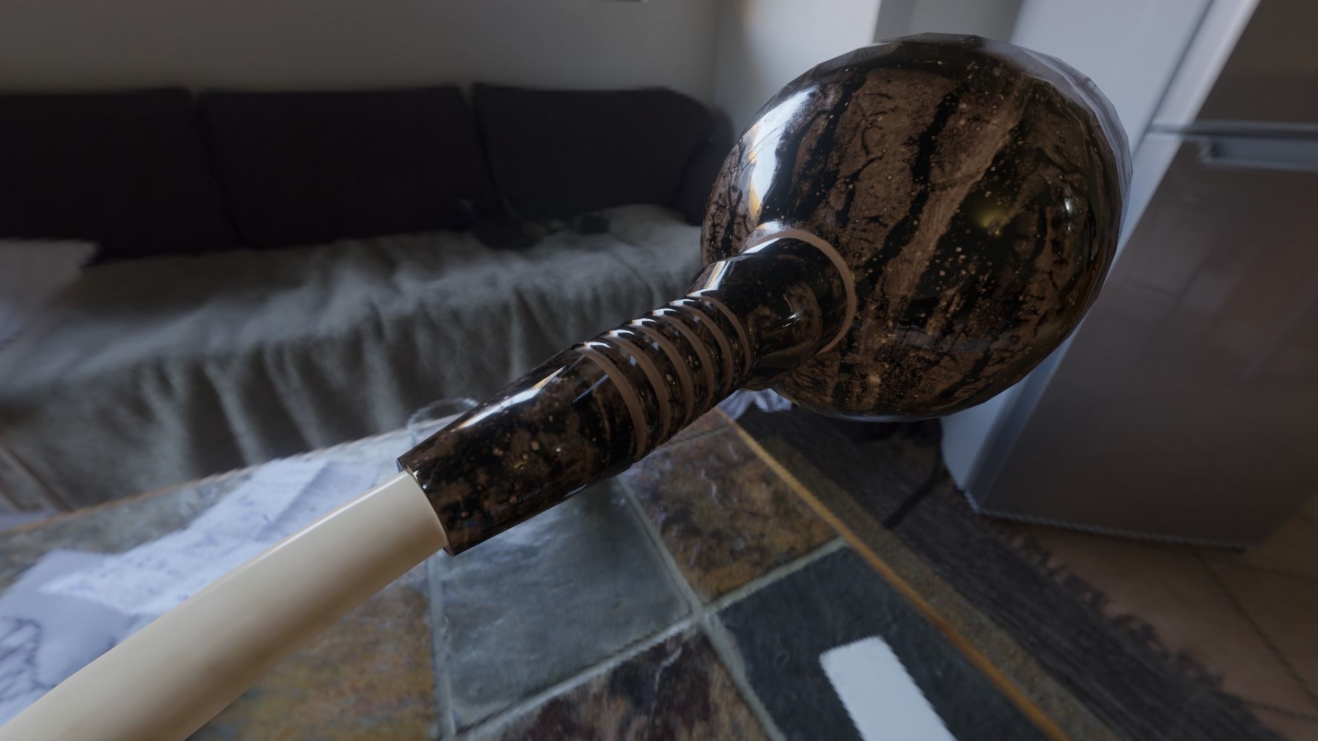 old power cord cable 220v Low-poly 3D model_2