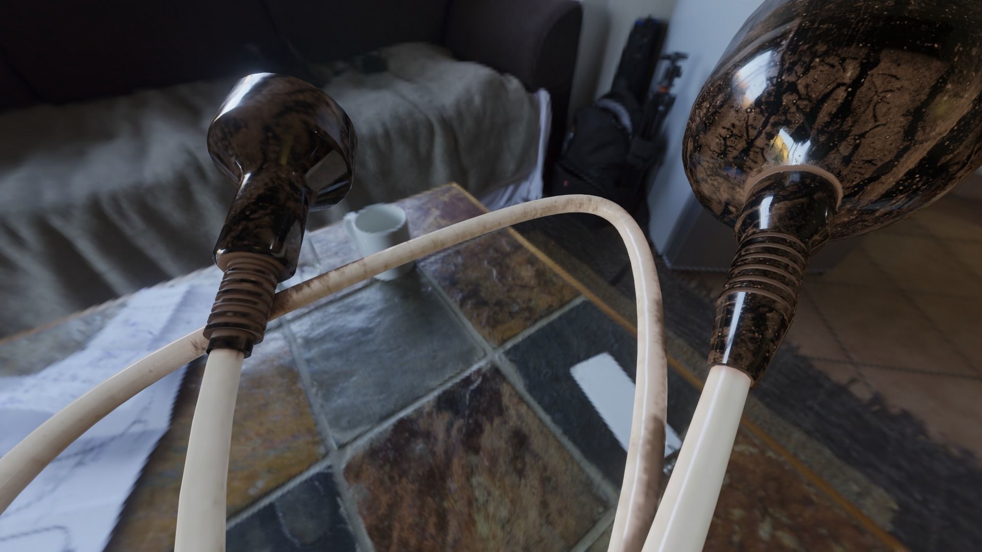 old power cord cable 220v Low-poly 3D model_8