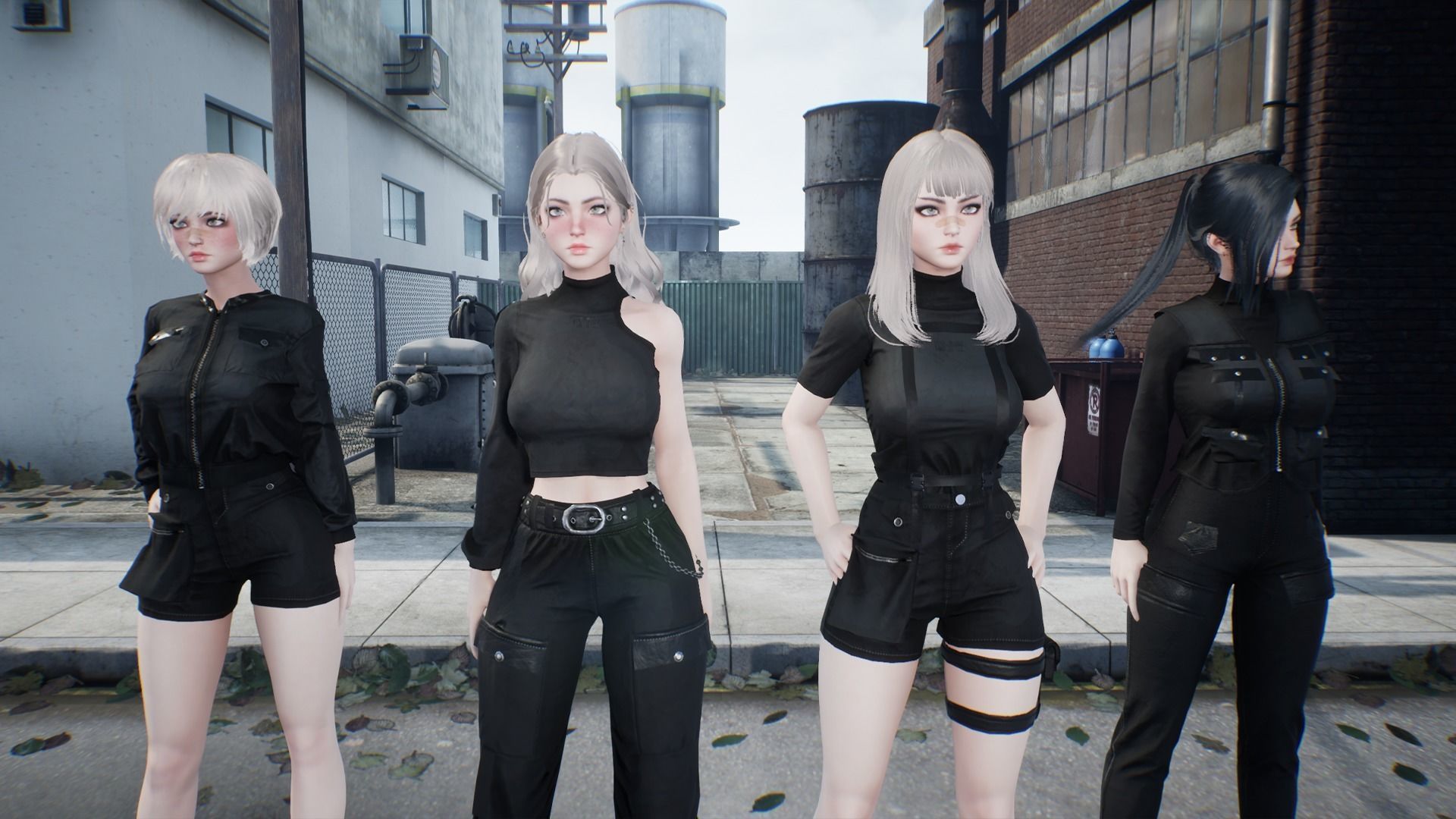 Techwear Girl - Game Ready Low-poly 3D model_25