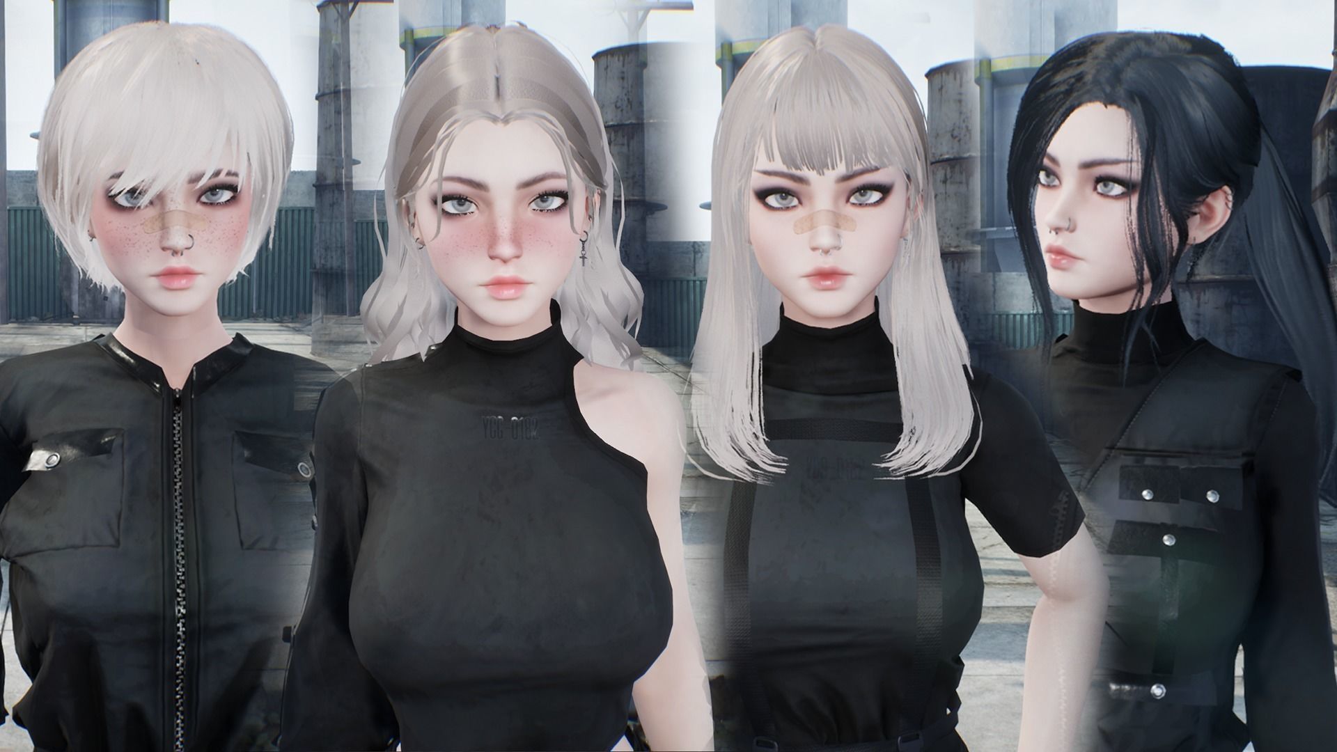 Techwear Girl - Game Ready Low-poly 3D model_23