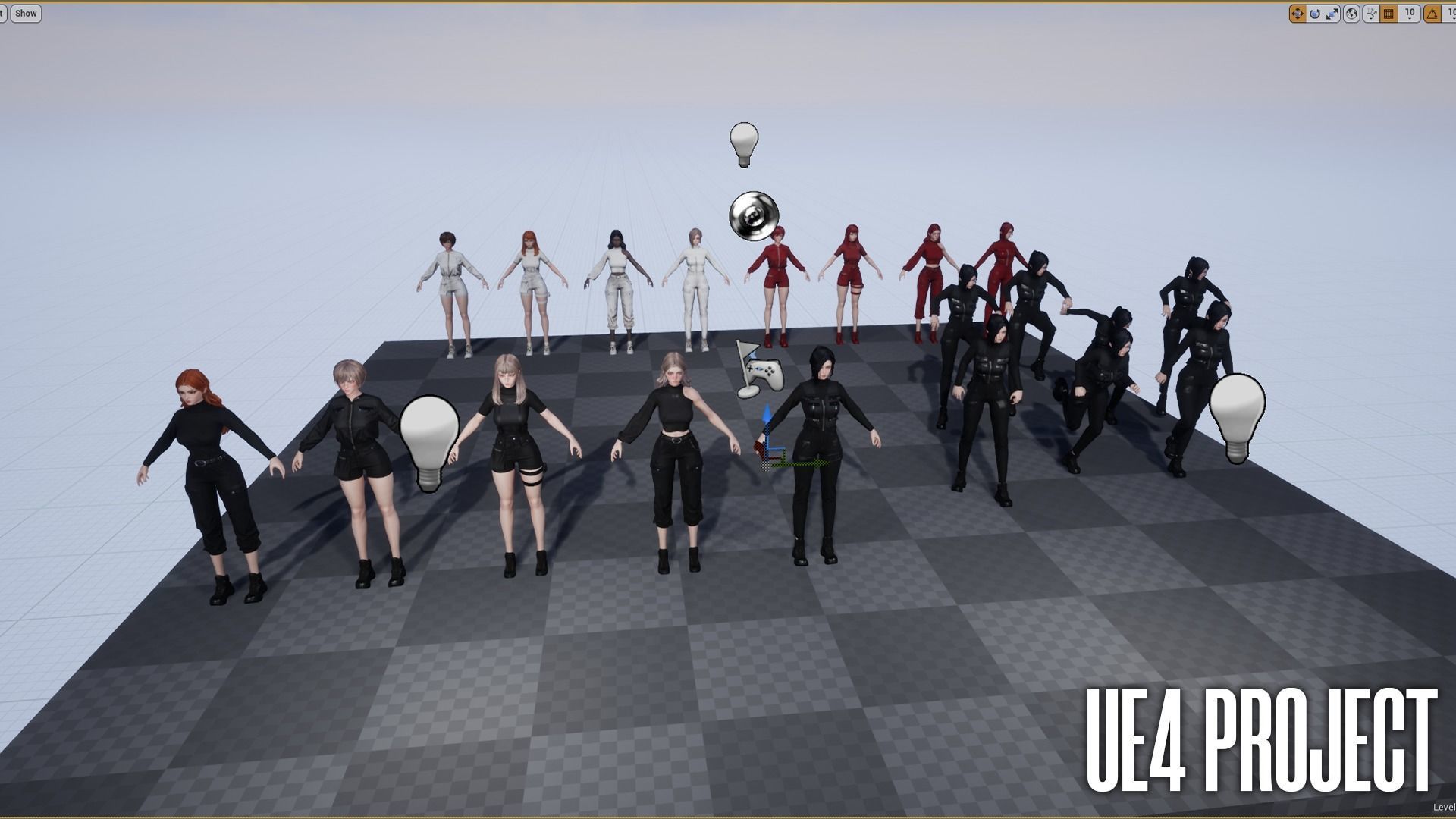 Techwear Girl - Game Ready Low-poly 3D model_21