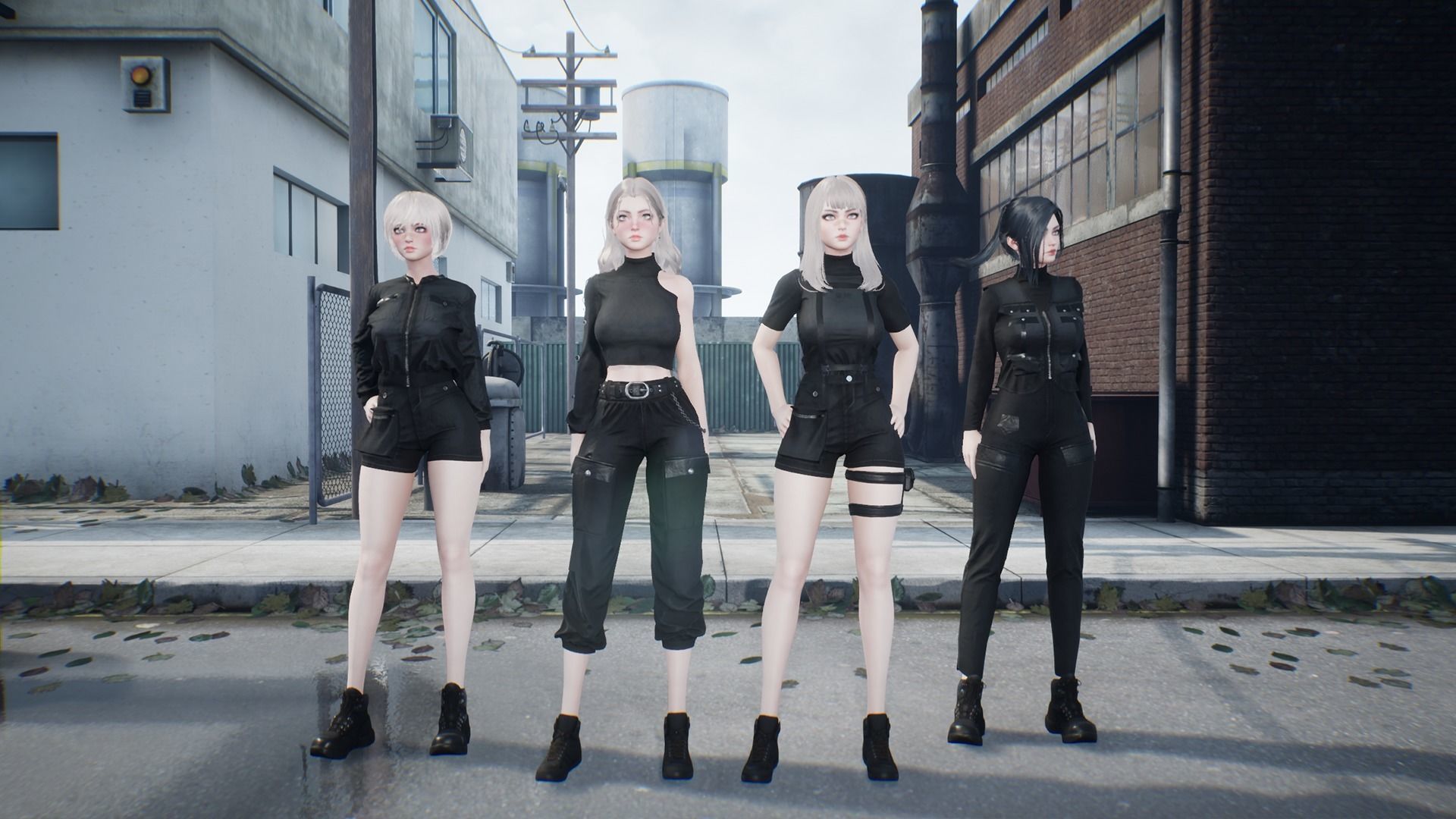 Techwear Girl - Game Ready Low-poly 3D model_24