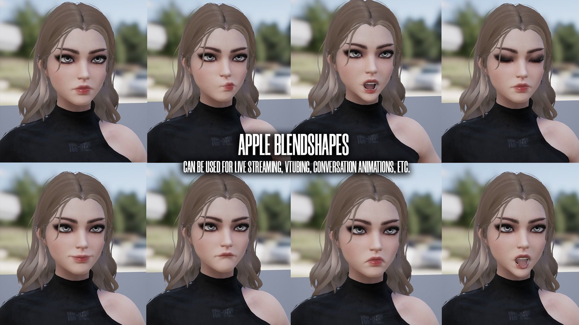 Techwear Girl - Game Ready Low-poly 3D model_17