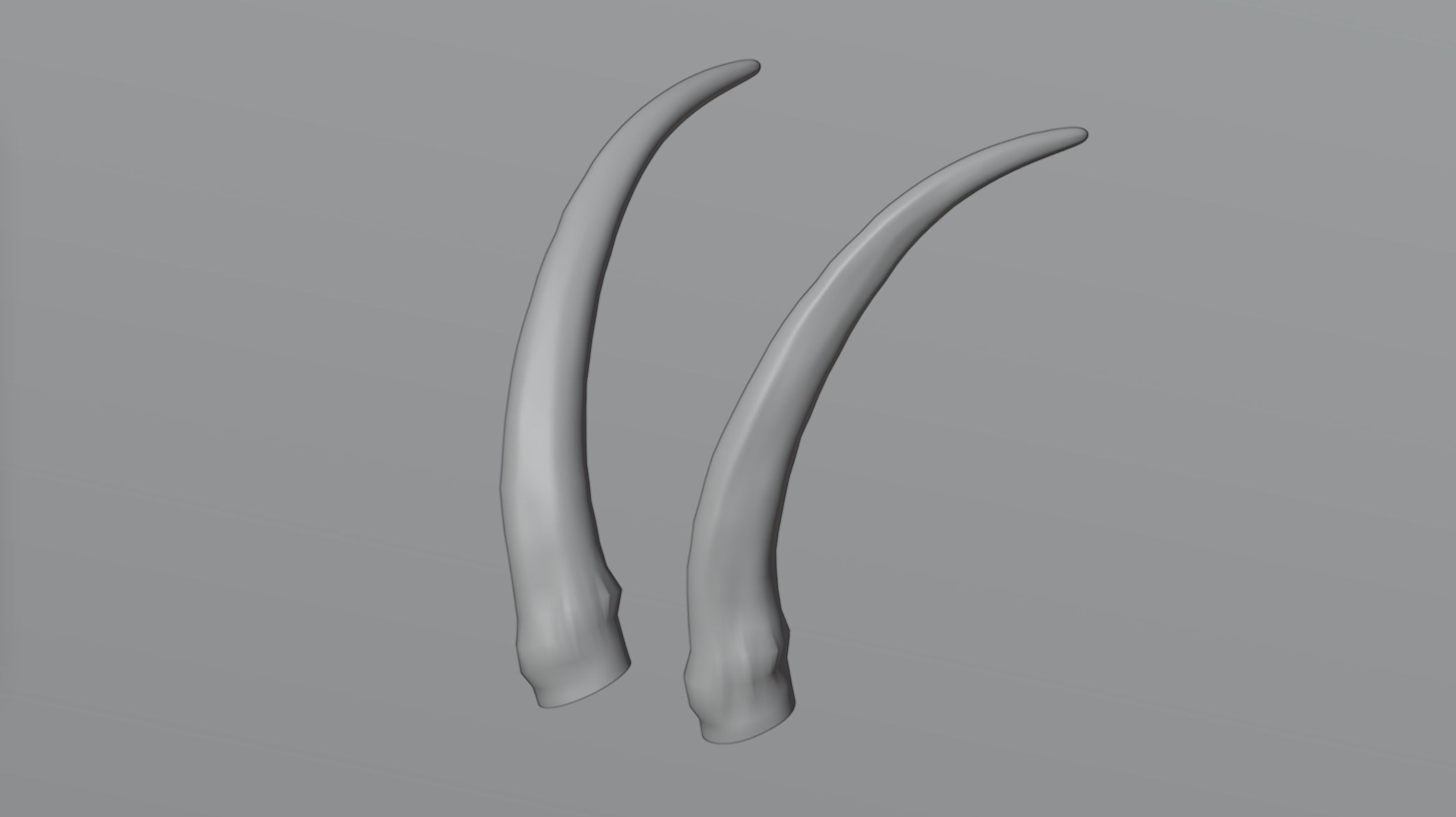 Horns 4 pair of tusks 3D model_2