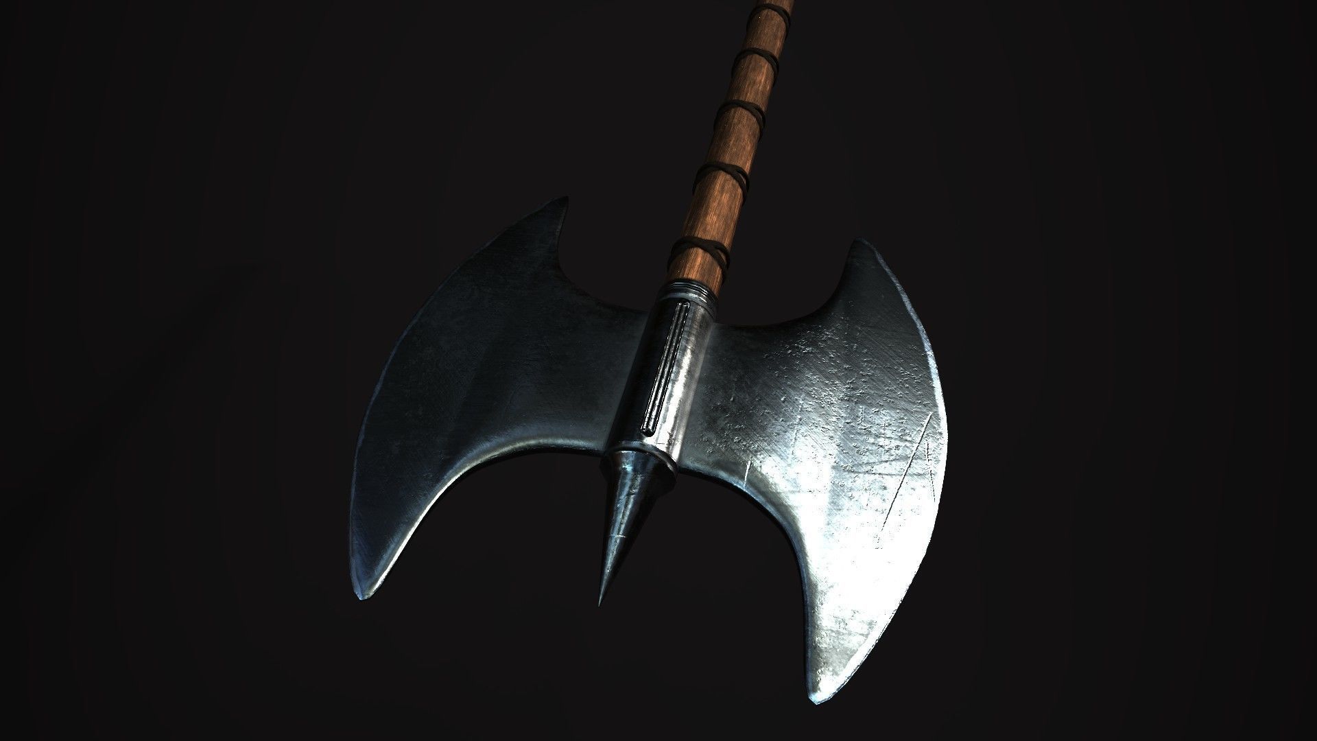 Medieval  Double Axe V1 Low-poly 3D model_3