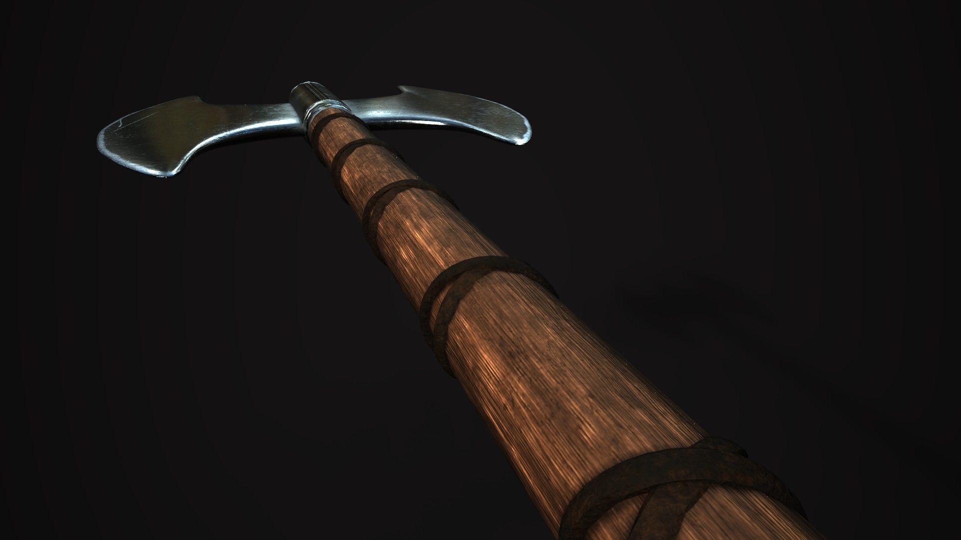 Medieval  Double Axe V1 Low-poly 3D model_7
