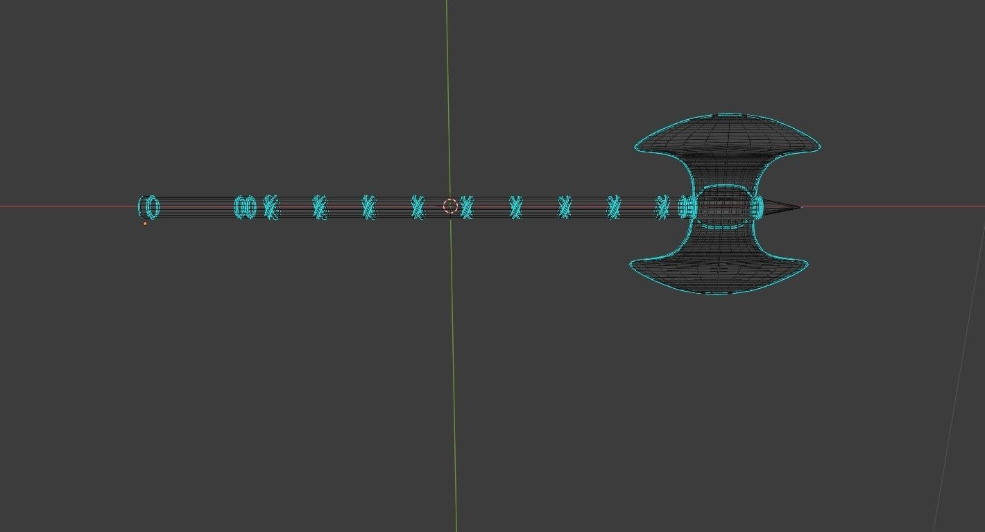 Medieval  Double Axe V1 Low-poly 3D model_22