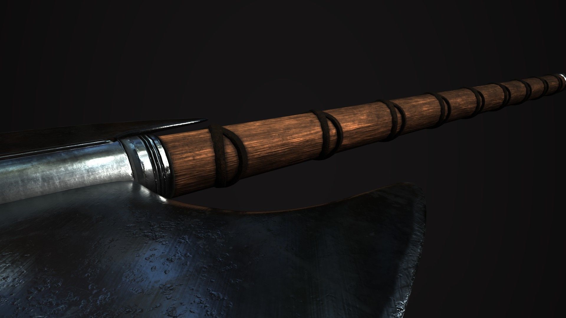 Medieval  Double Axe V1 Low-poly 3D model_2