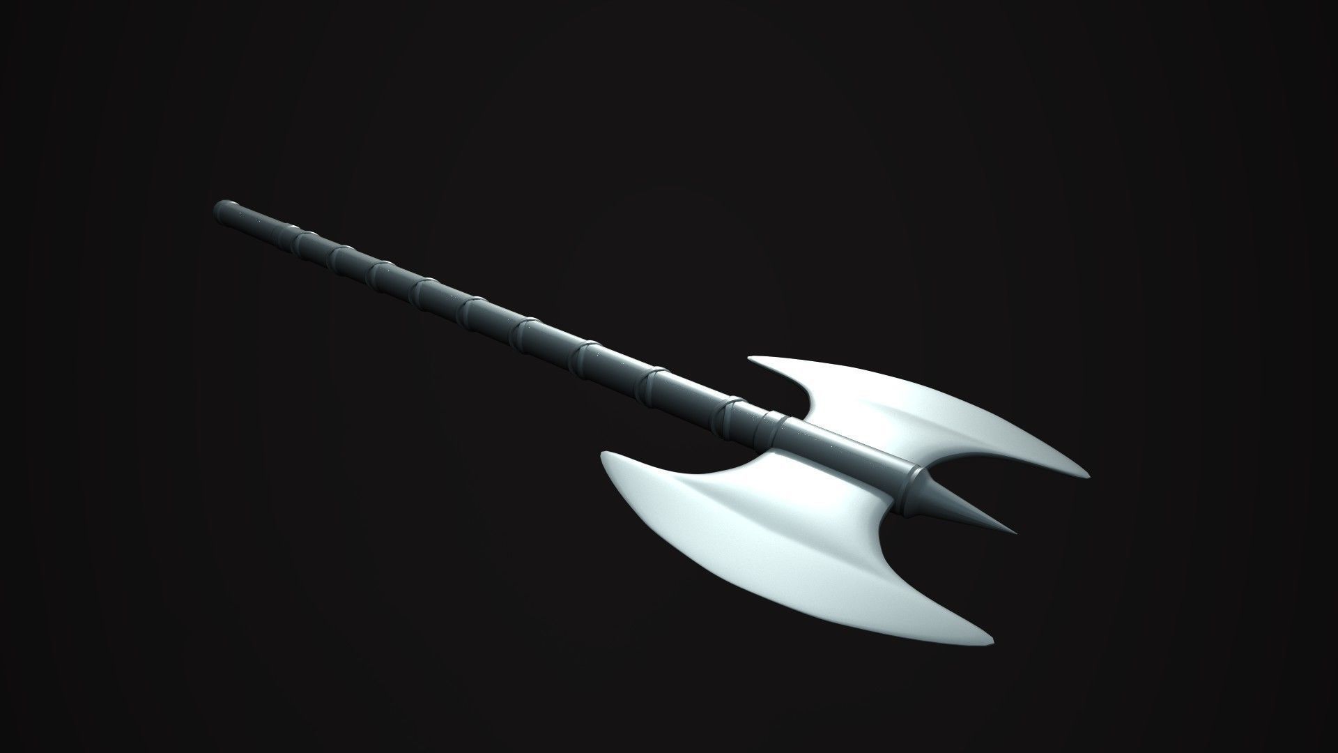 Medieval  Double Axe V1 Low-poly 3D model_14