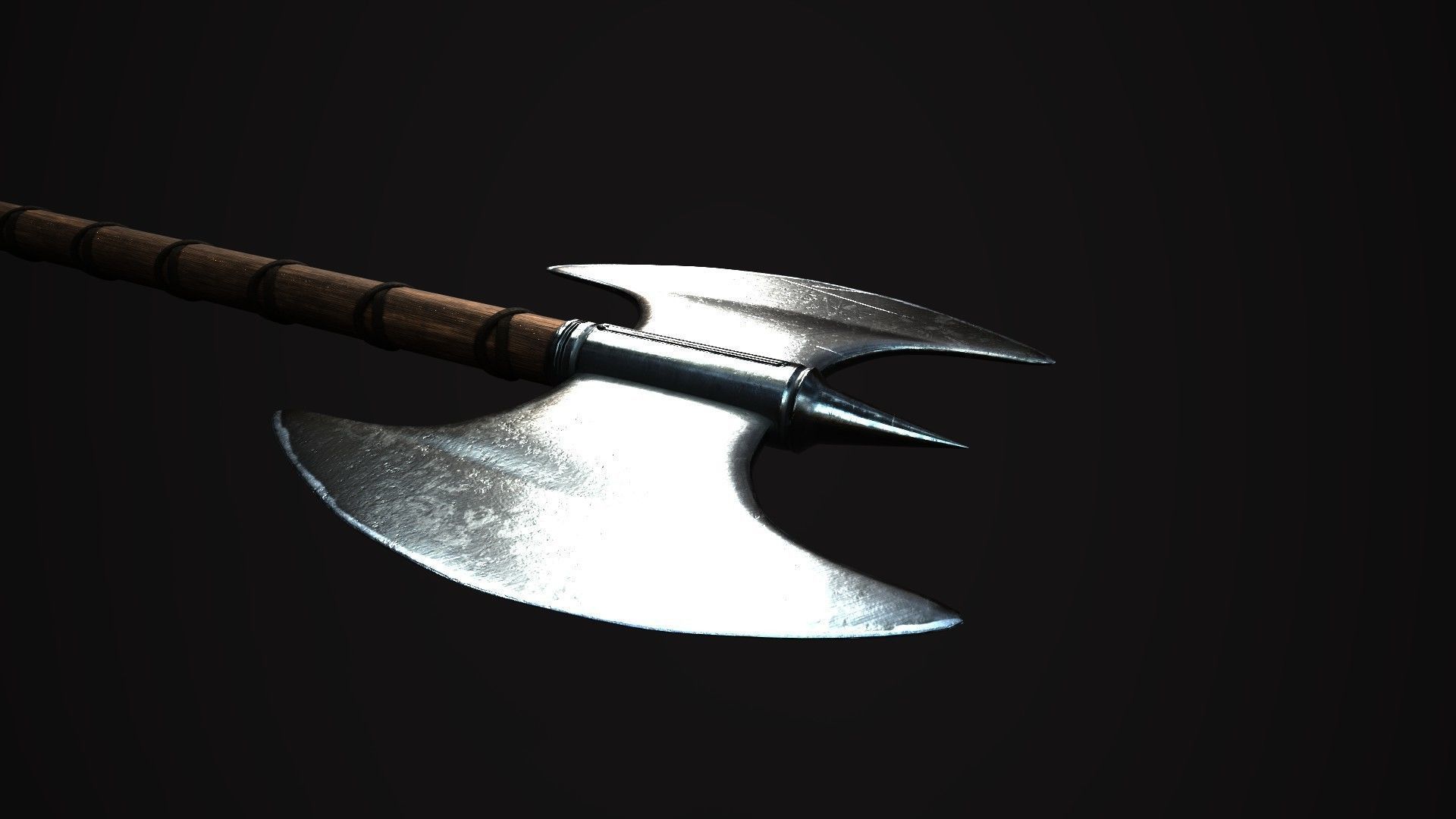 Medieval  Double Axe V1 Low-poly 3D model_5