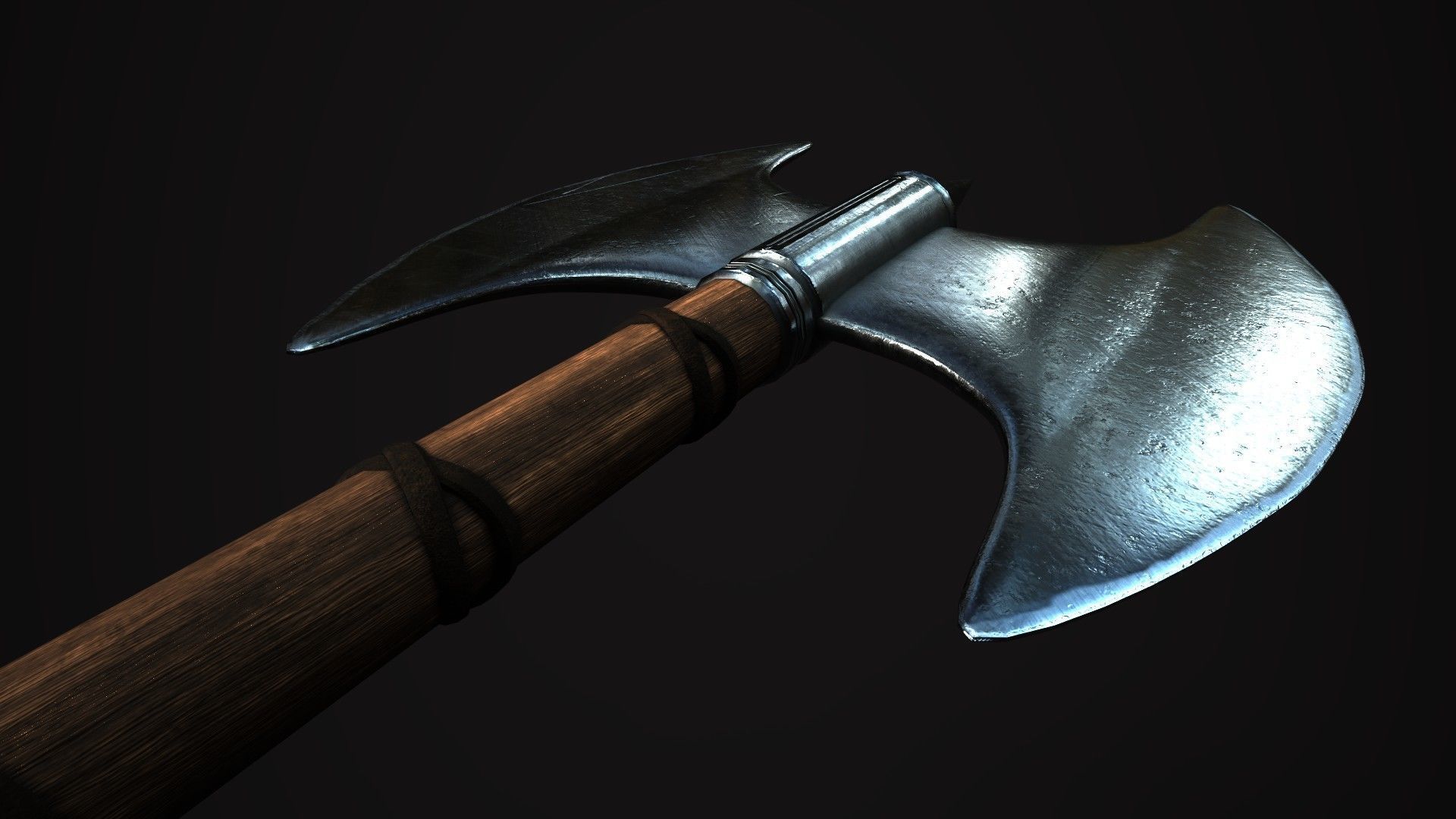 Medieval  Double Axe V1 Low-poly 3D model_6