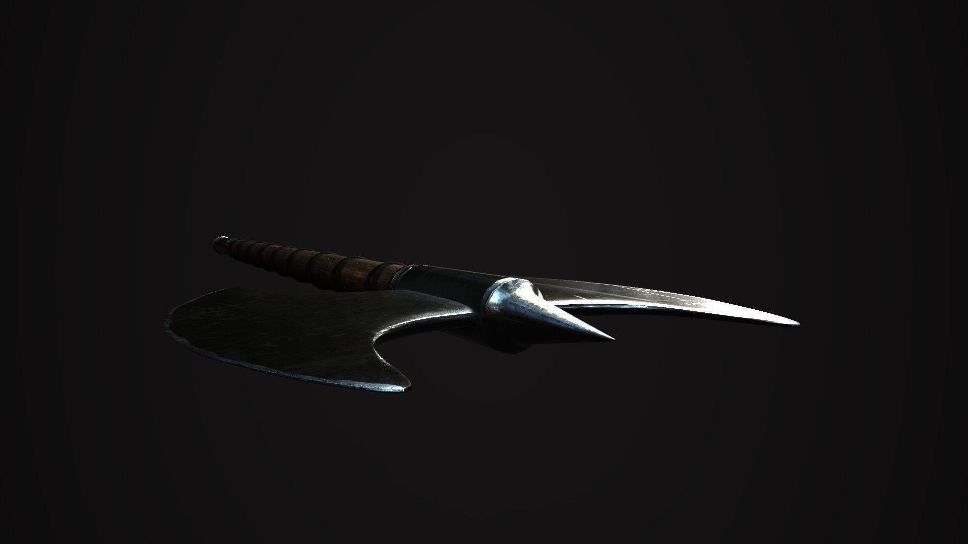 Medieval  Double Axe V1 Low-poly 3D model_4