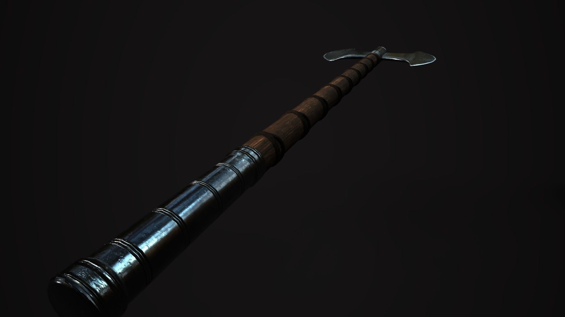 Medieval  Double Axe V1 Low-poly 3D model_1