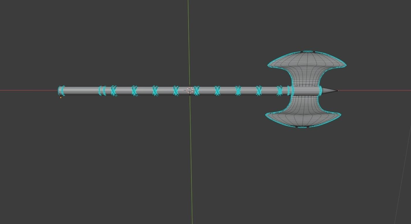 Medieval  Double Axe V1 Low-poly 3D model_18