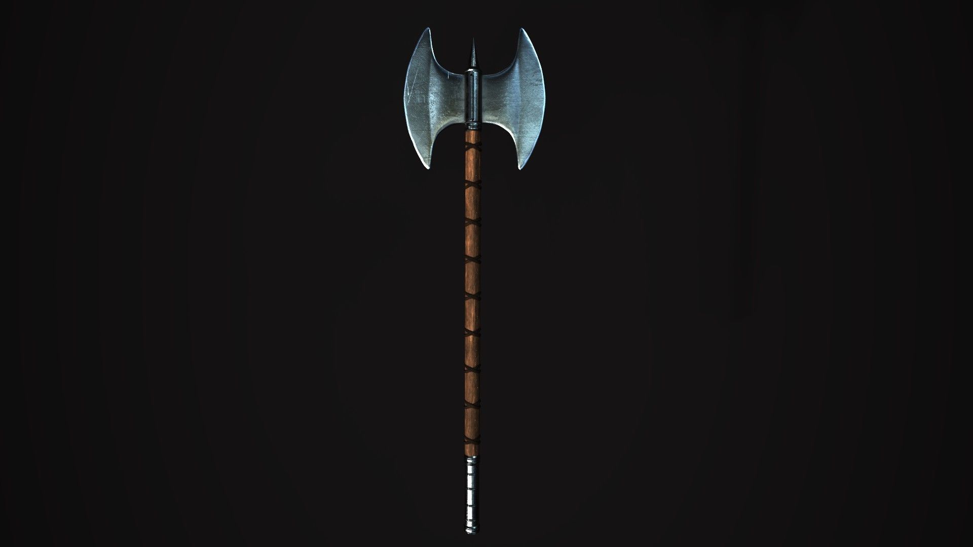 Medieval  Double Axe V1 Low-poly 3D model_9