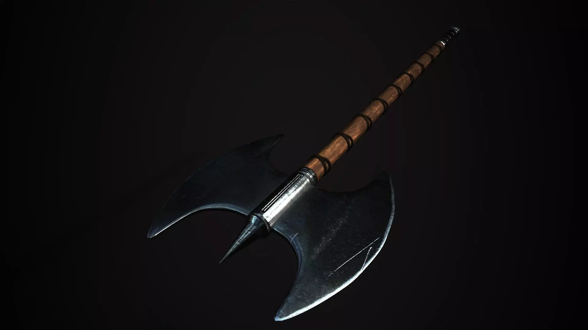Medieval  Double Axe V1 Low-poly 3D model_0