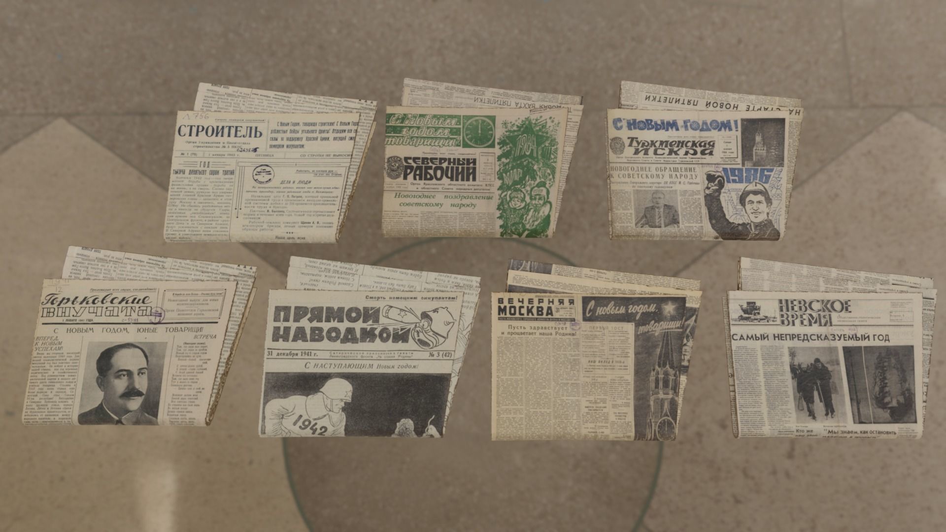 HighRes old newspapers Low-poly 3D model_1