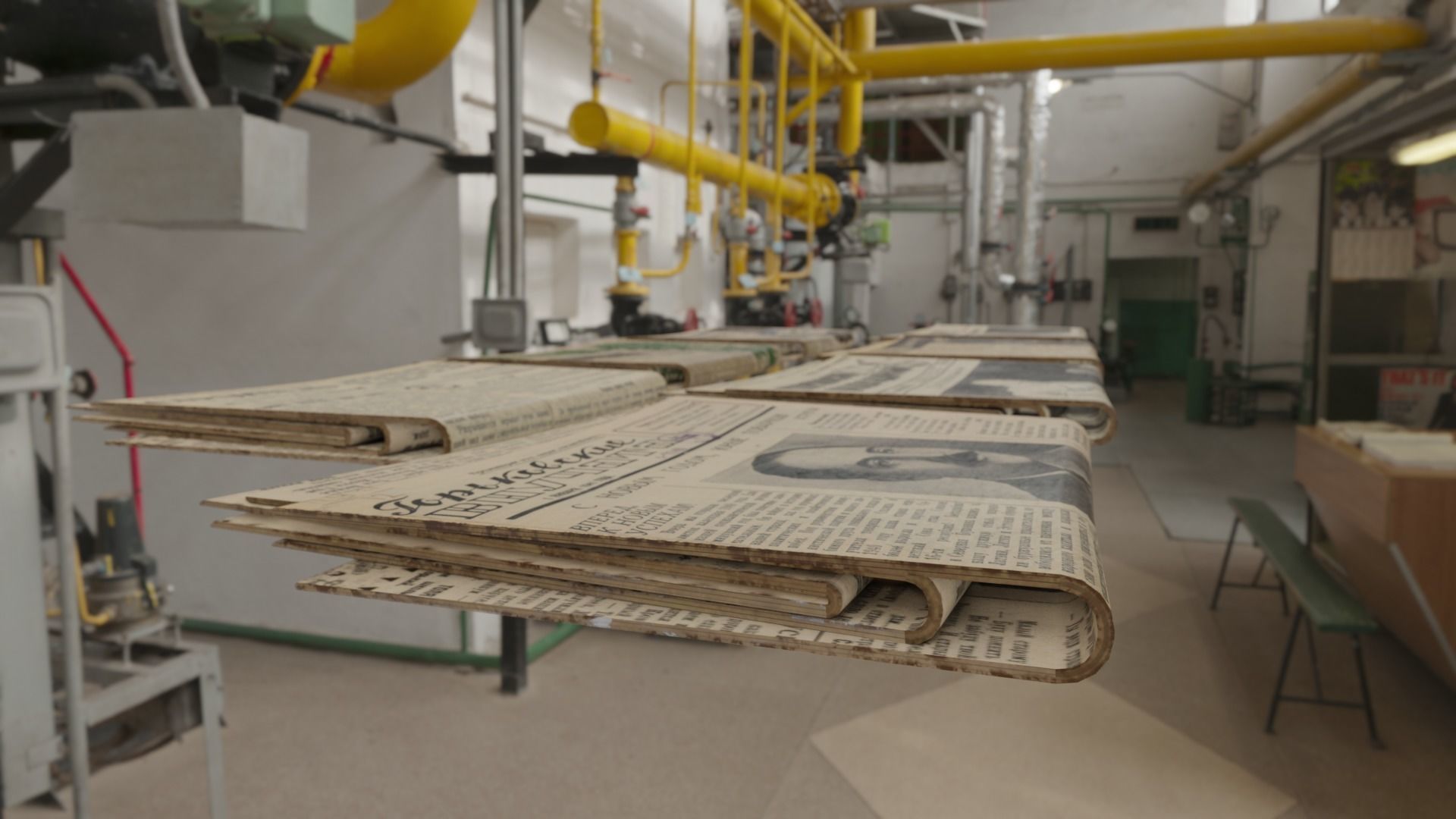 HighRes old newspapers Low-poly 3D model_2