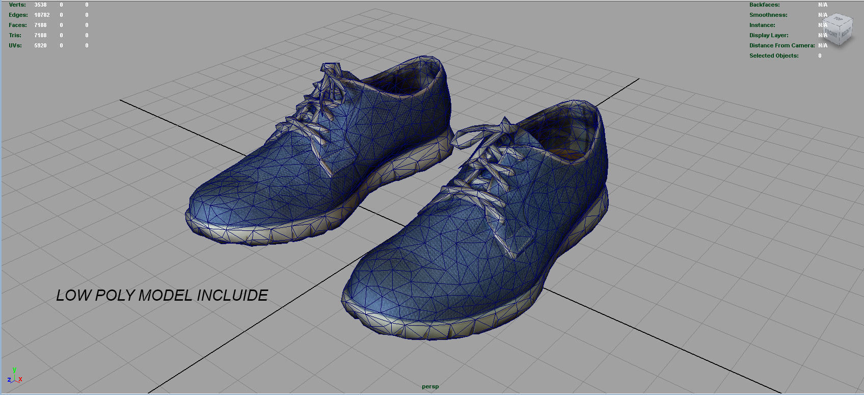 Sneakers Low-poly 3D model_12