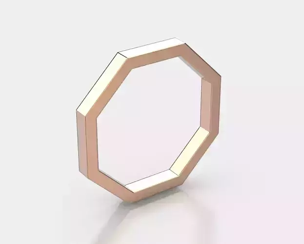 Octagon Ring 3d Print Model 