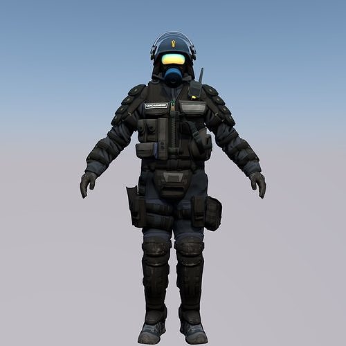 Agent from the game CSGO Chemical protection captain  3D model