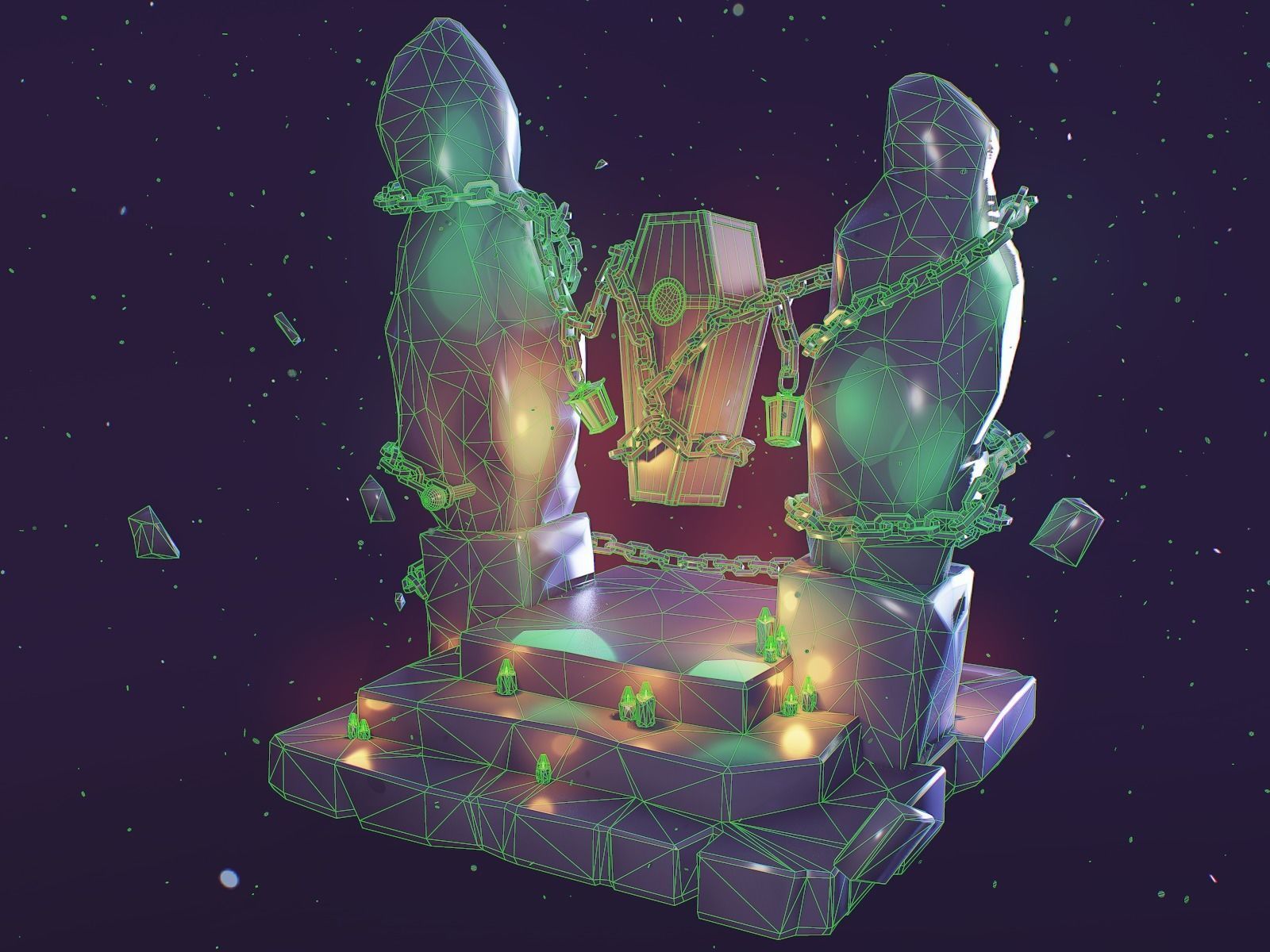 Ancient Altar PBR Game ready Low-poly 3D model_6