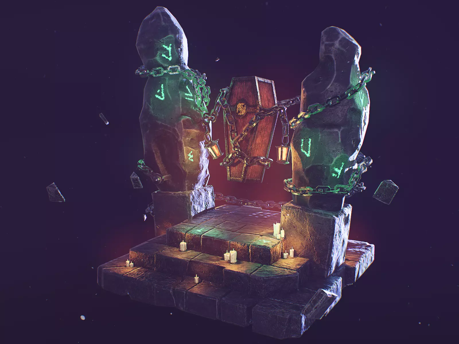 Ancient Altar PBR Game ready Low-poly 3D model_0