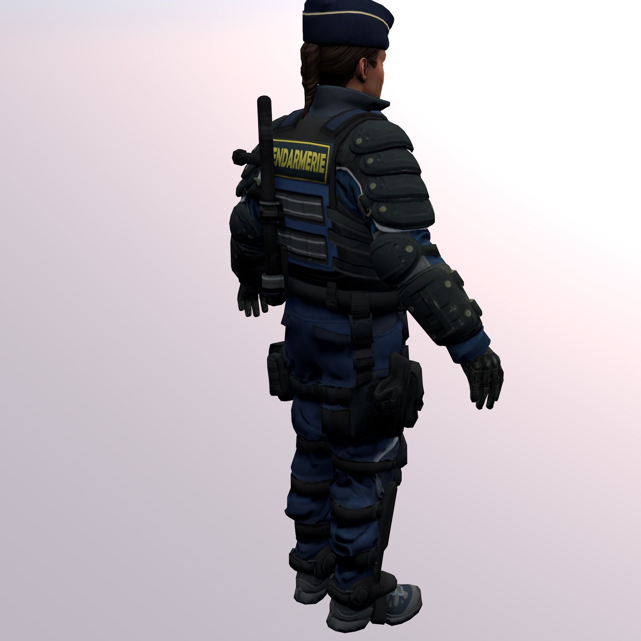 Agent from the game CSGO Commandant Rushar 3D model_6