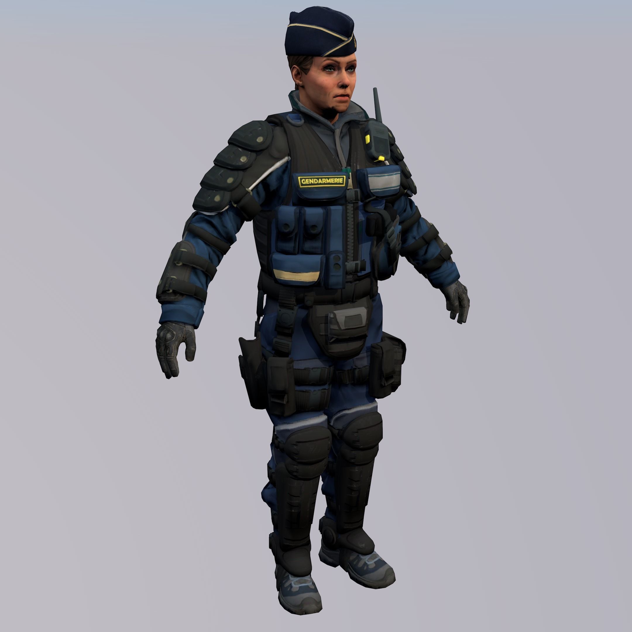 Agent from the game CSGO Commandant Rushar 3D model_3