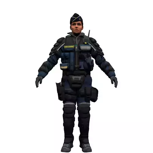Agent from the game CSGO Commandant Rushar 3D model