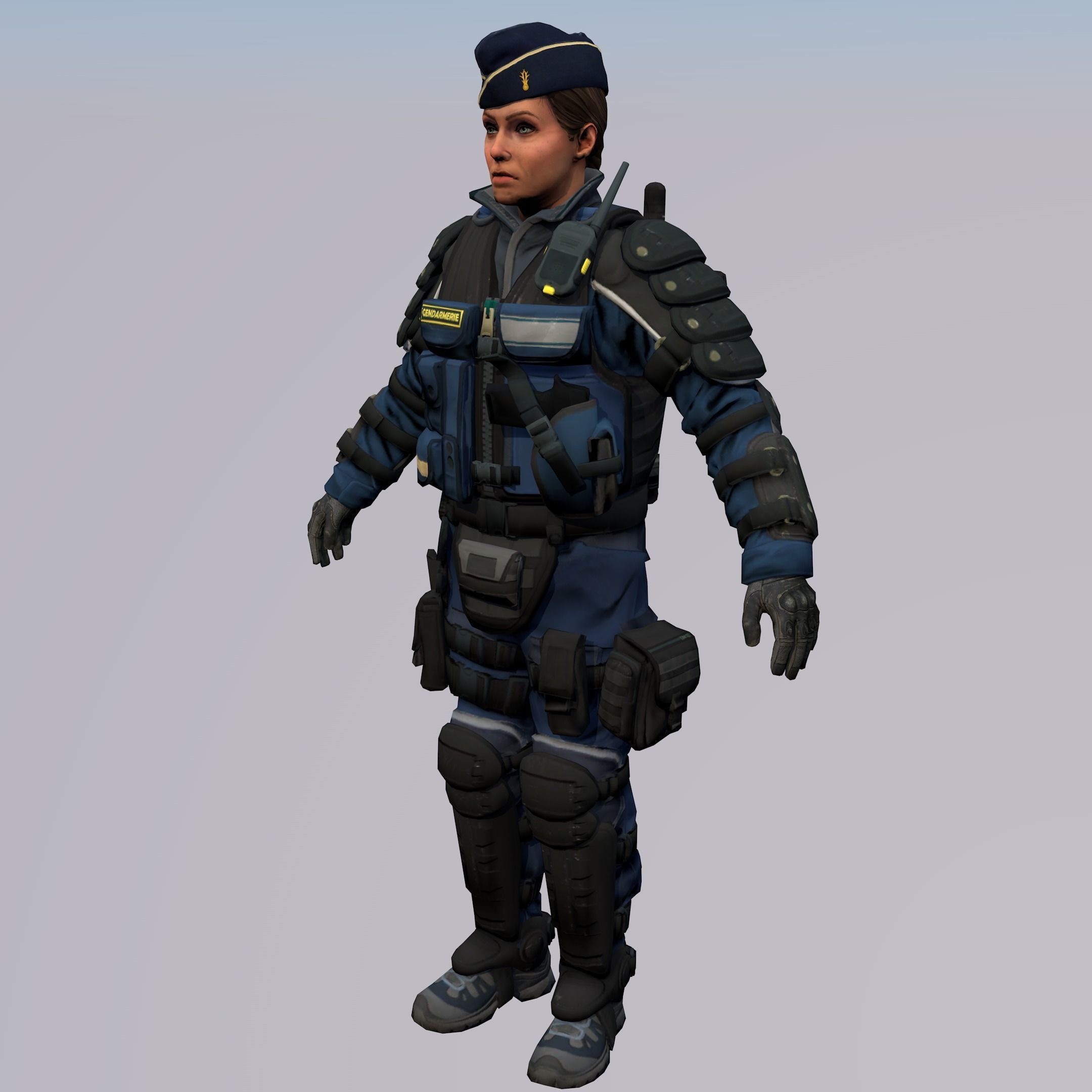 Agent from the game CSGO Commandant Rushar 3D model_4