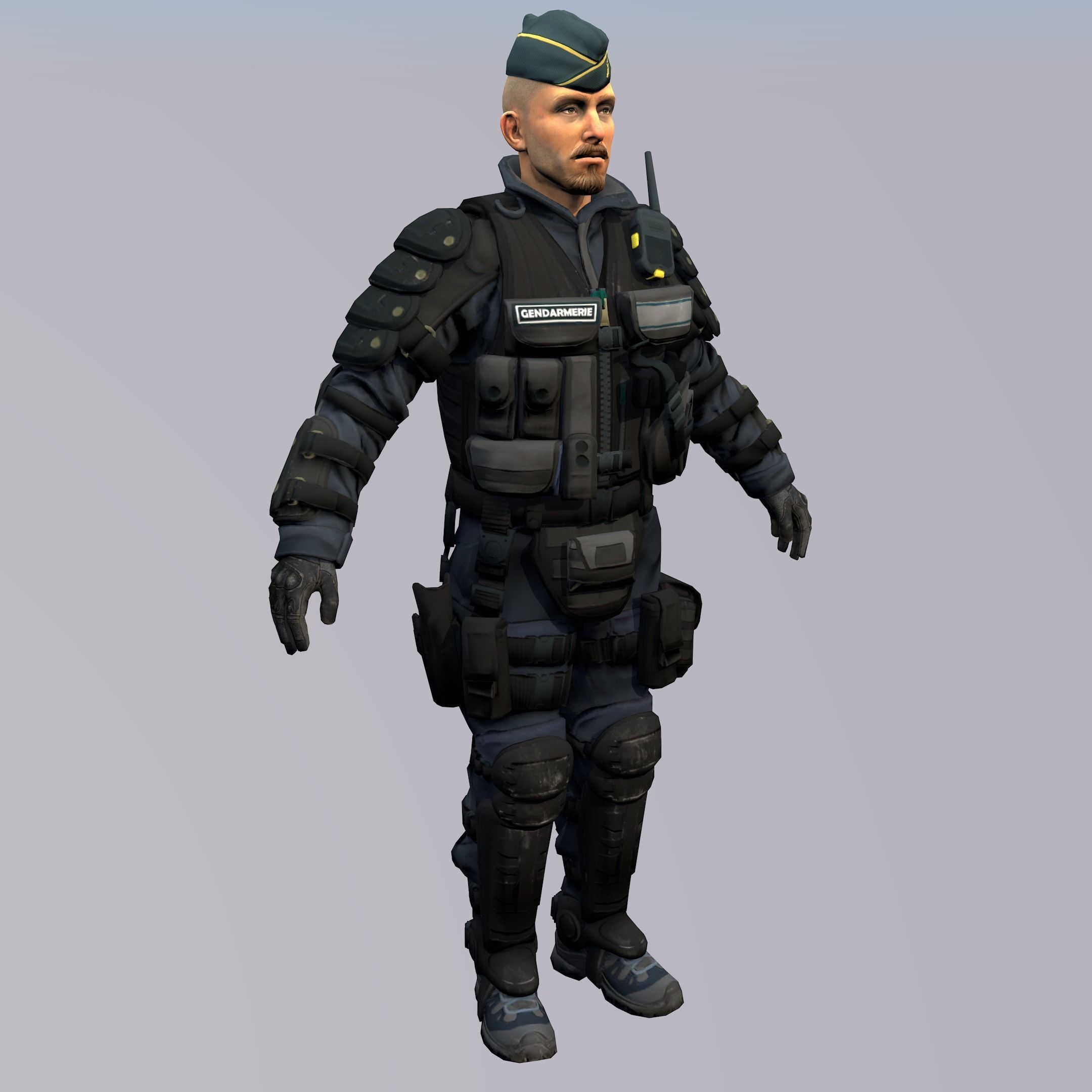 Agent from the game CSGO Jacques Beltram 3D model_3