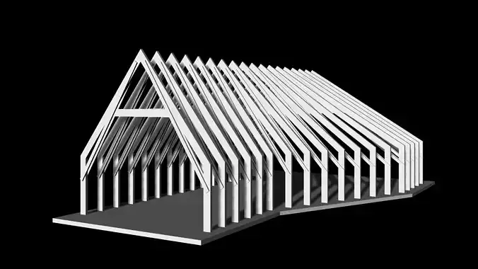 Mennonite church 3d model  Structural detailed model 