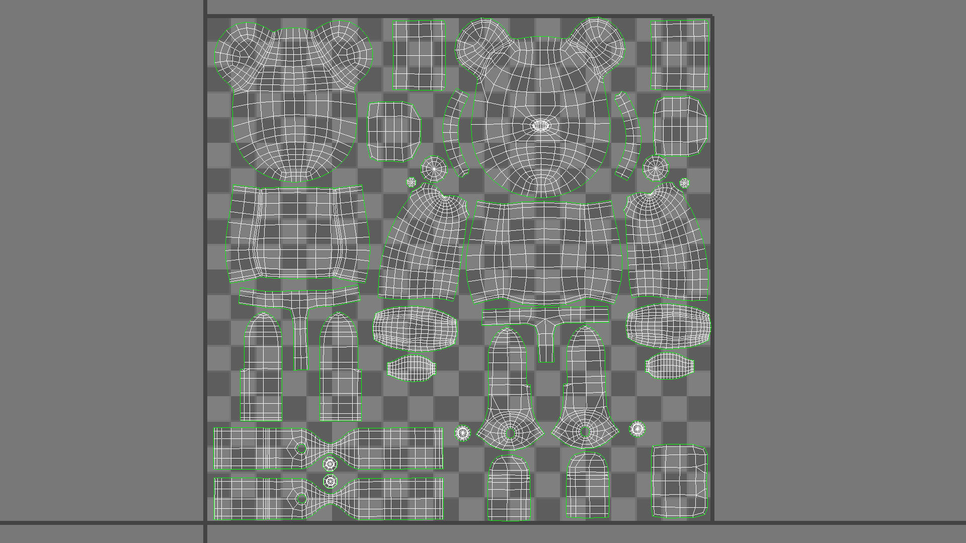 Bearbrick three figures Low-poly 3D model_14