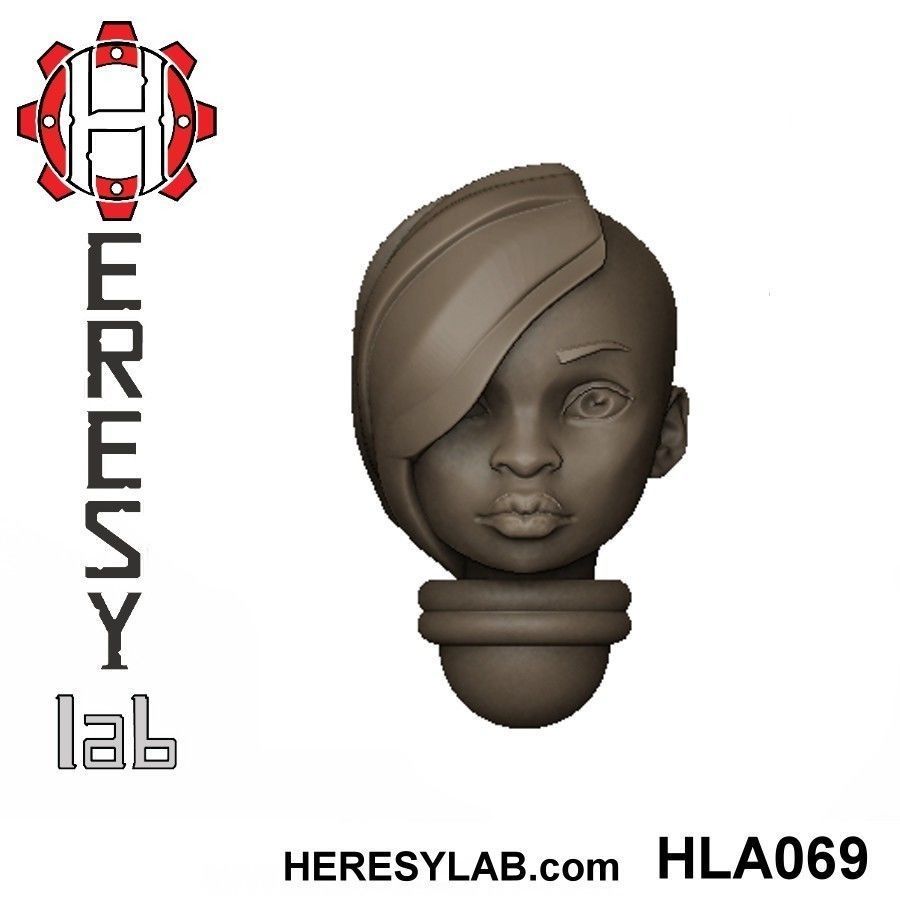 Heresylab - Female Sci-Fi heads for conversions SET 2 of 21 3D print model_5