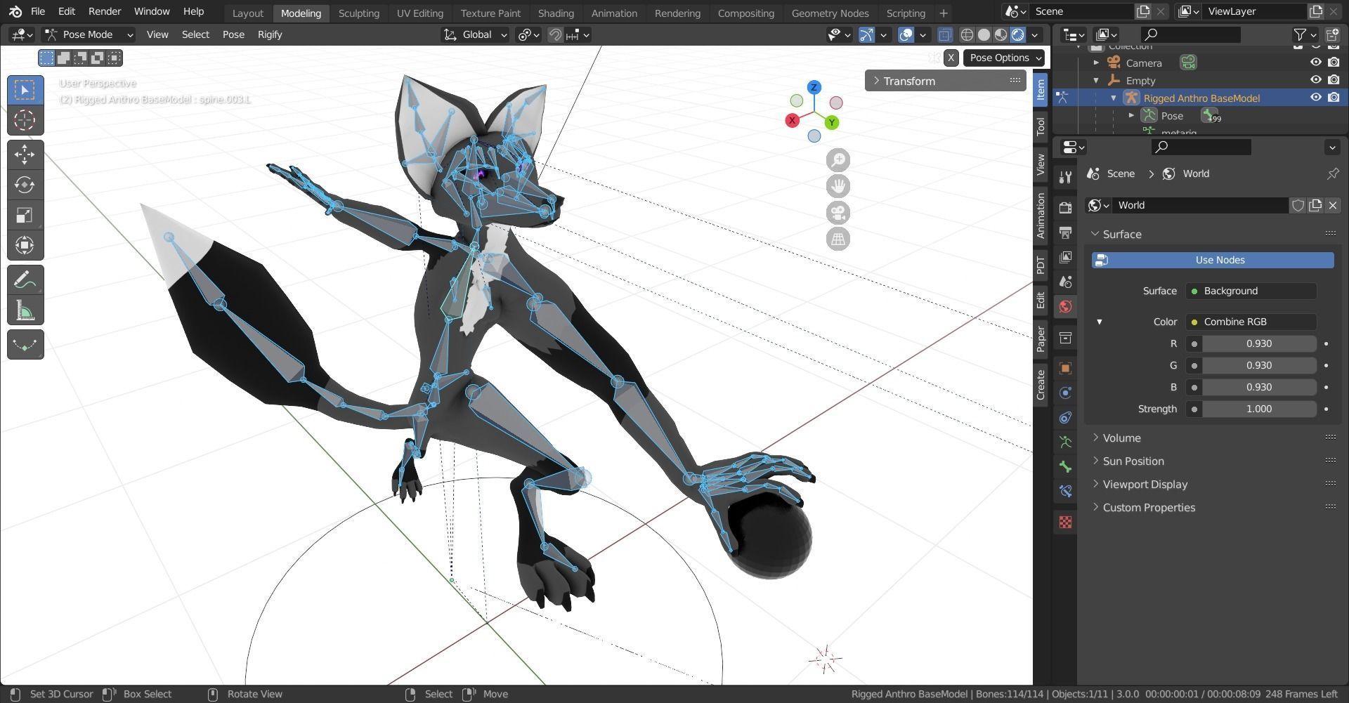 Rigged Foxy Base Character 3D model_8