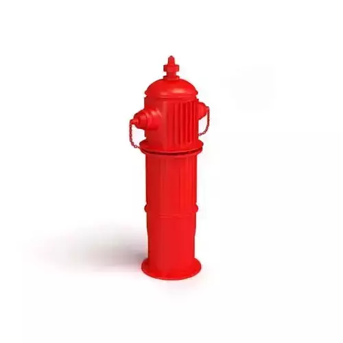 Retro Red Street Fire Hydrant 3D model