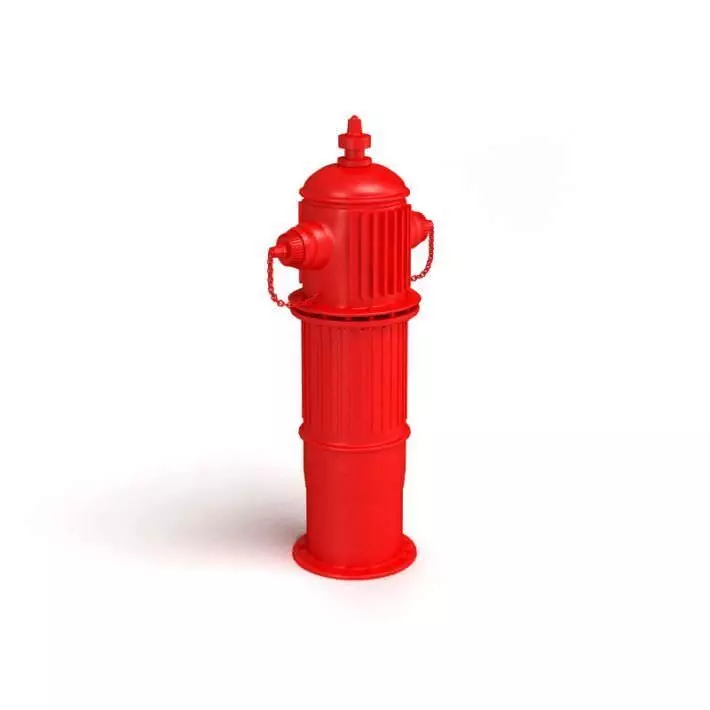 Retro Red Street Fire Hydrant 3D model_0
