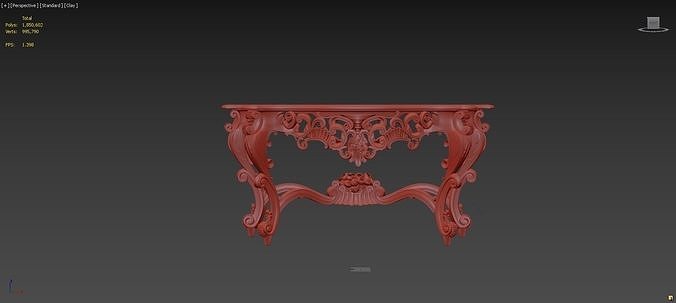 consol ornately carved table Low-poly 3D model