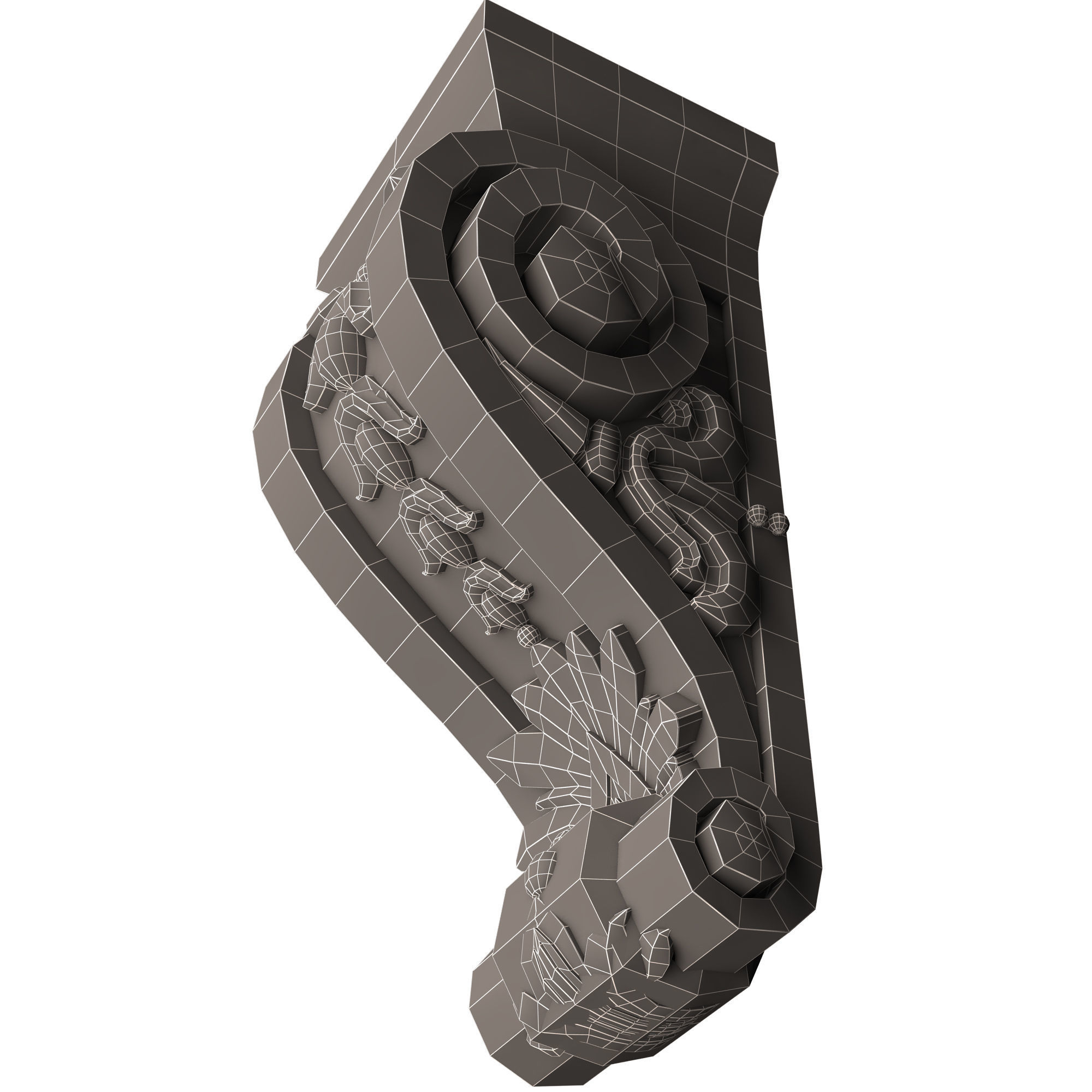 Corbel Carved 07 Low-poly 3D model_17