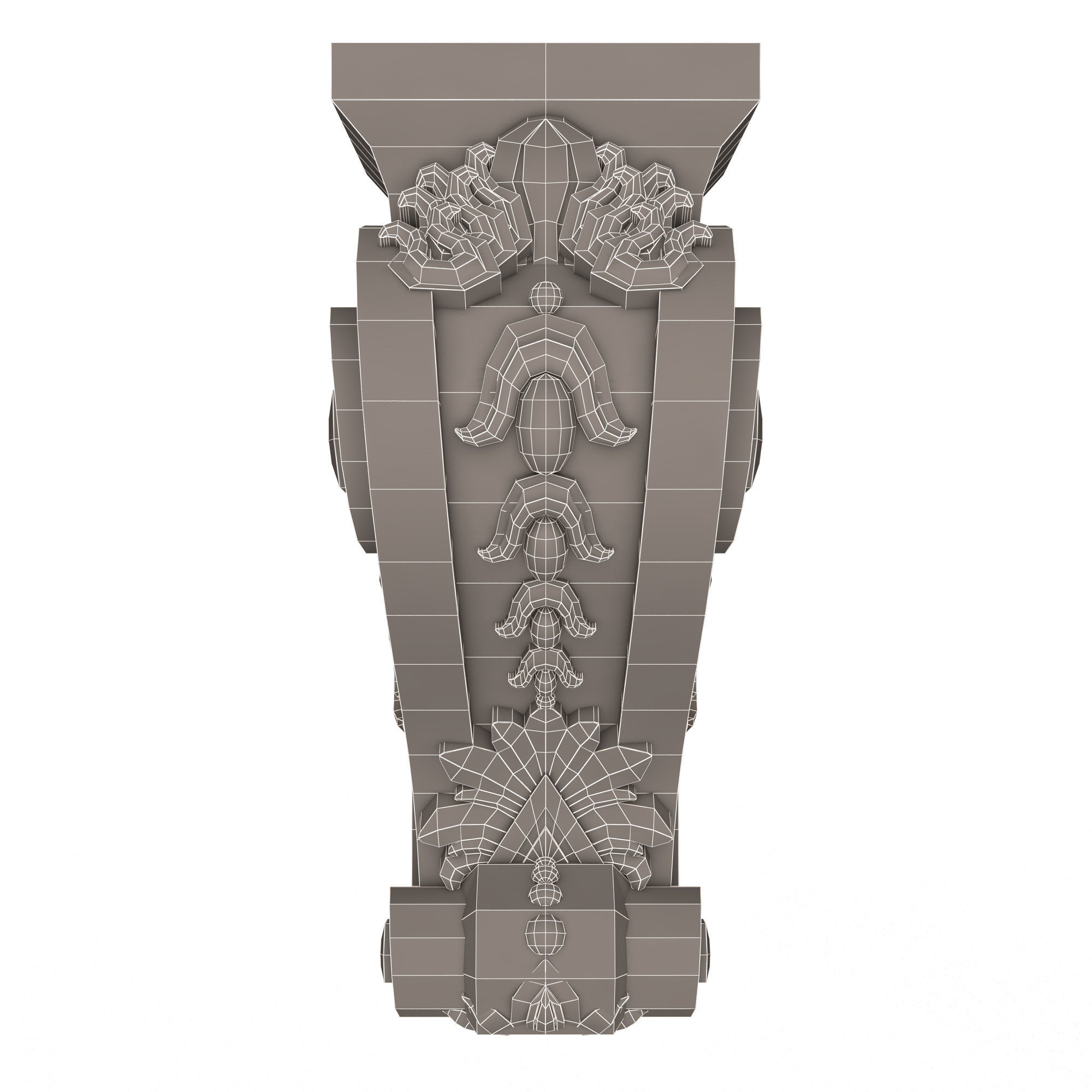 Corbel Carved 07 Low-poly 3D model_13