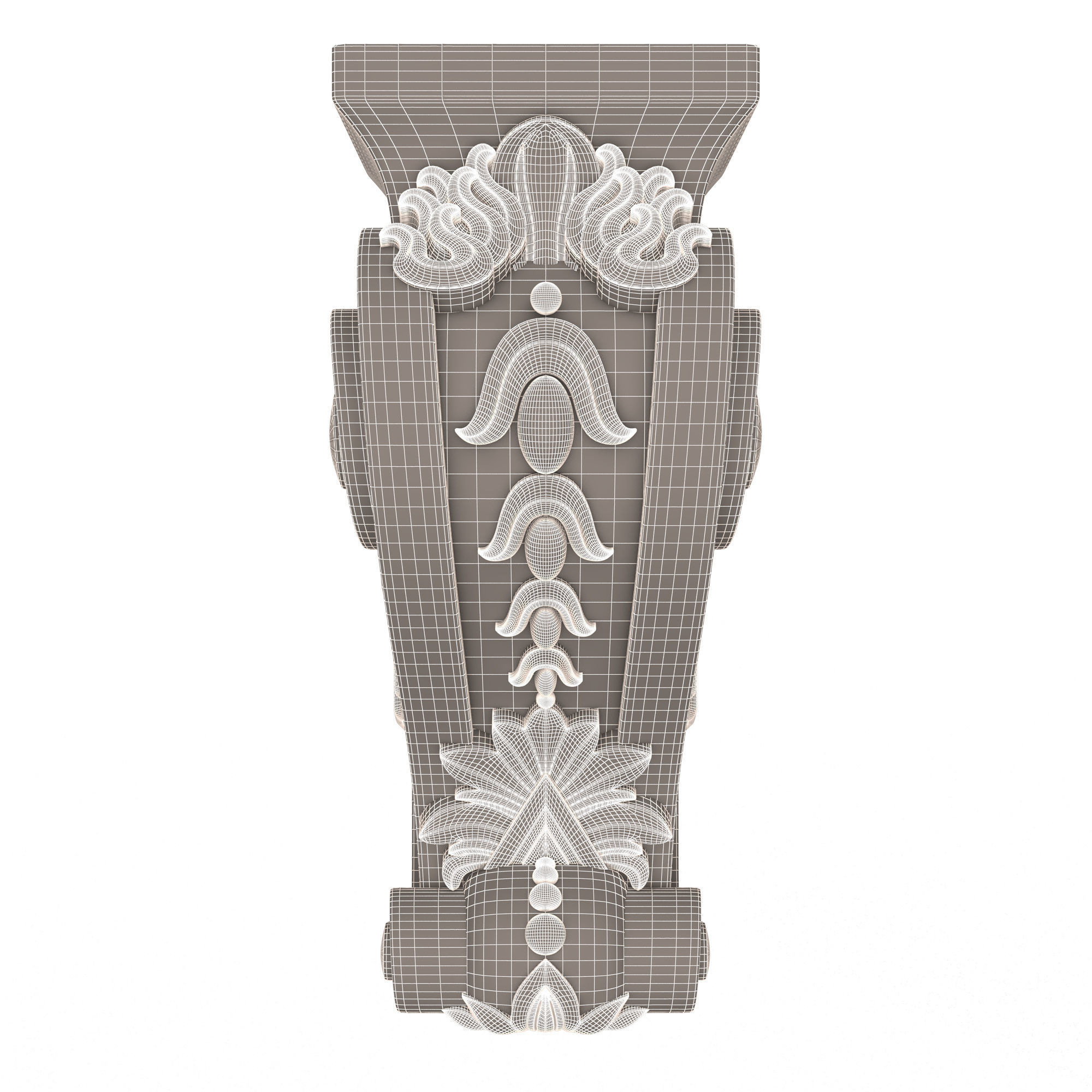 Corbel Carved 07 Low-poly 3D model_7