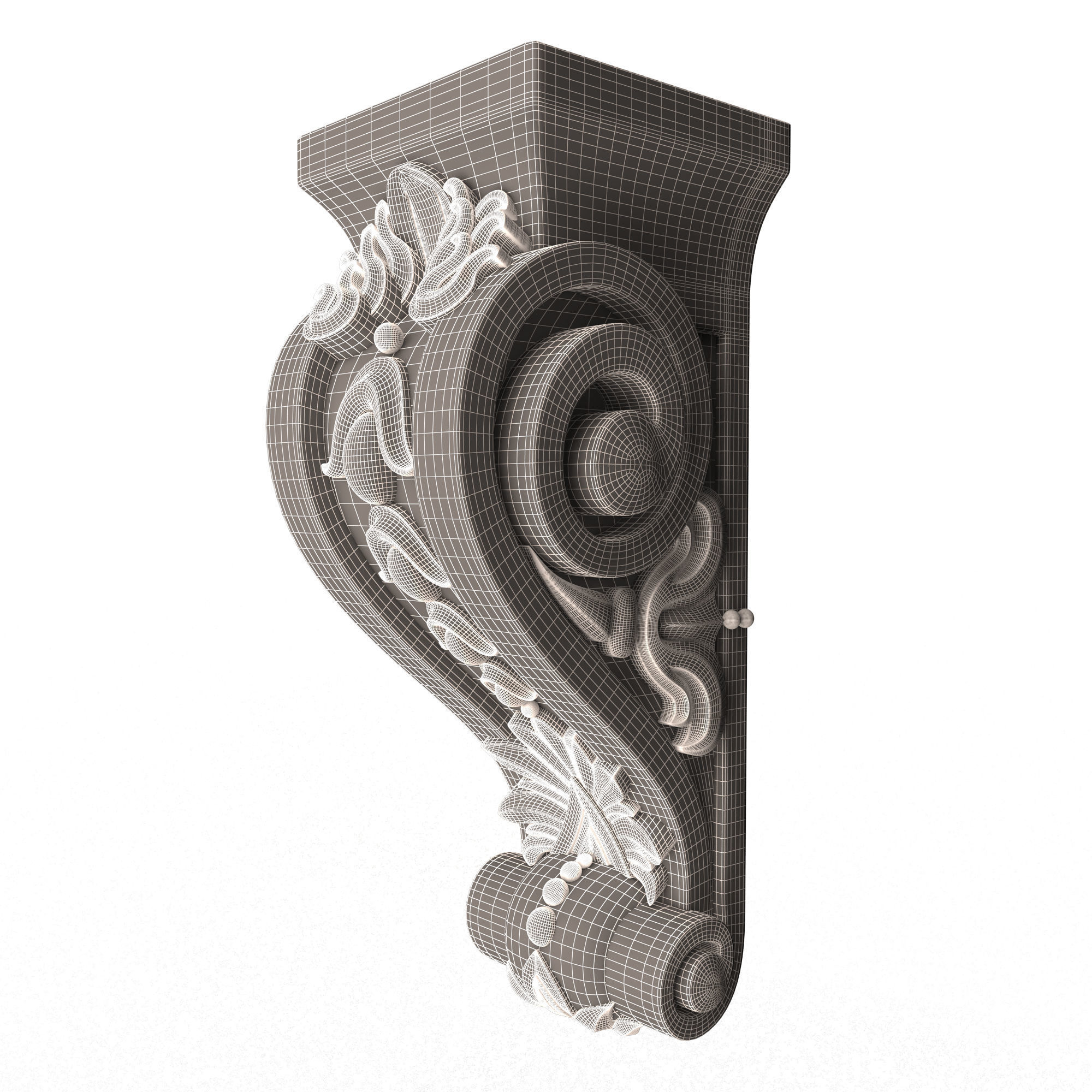 Corbel Carved 07 Low-poly 3D model_9