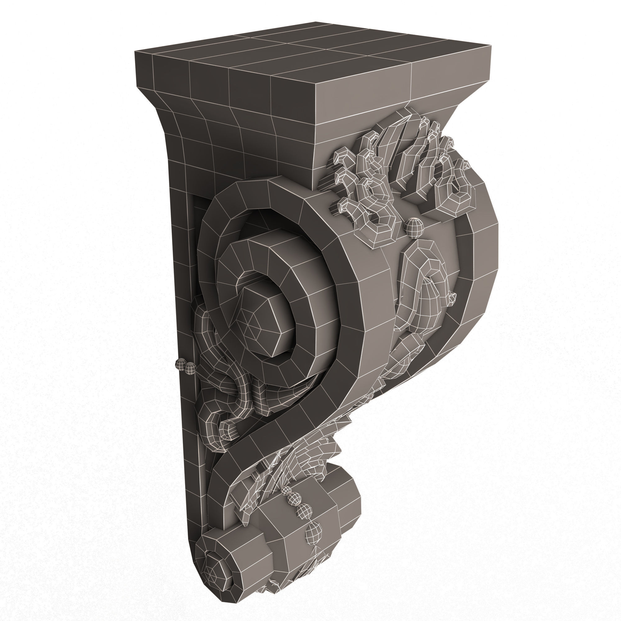 Corbel Carved 07 Low-poly 3D model_16
