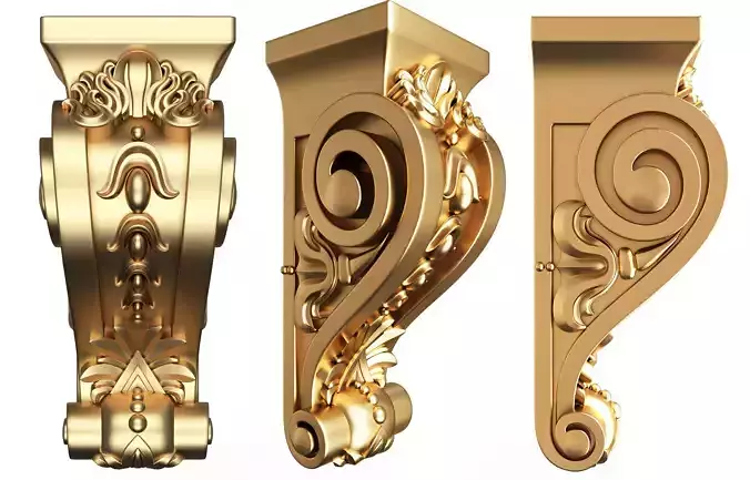 Corbel Carved 07 Low-poly 3D model